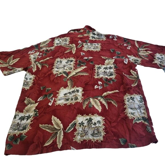 Campia Moda Men's Hawaiian Shirt Red Tropical Print XL - Picture 4 of 5